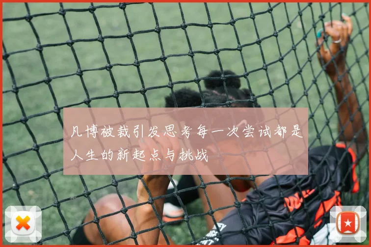 凡博被裁引发思考每一次尝试都是人生的新起点与挑战