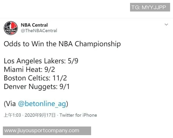 新赛季NBA夺冠赔率揭晓雷霆领跑掘金紧随其后湖人位列第七